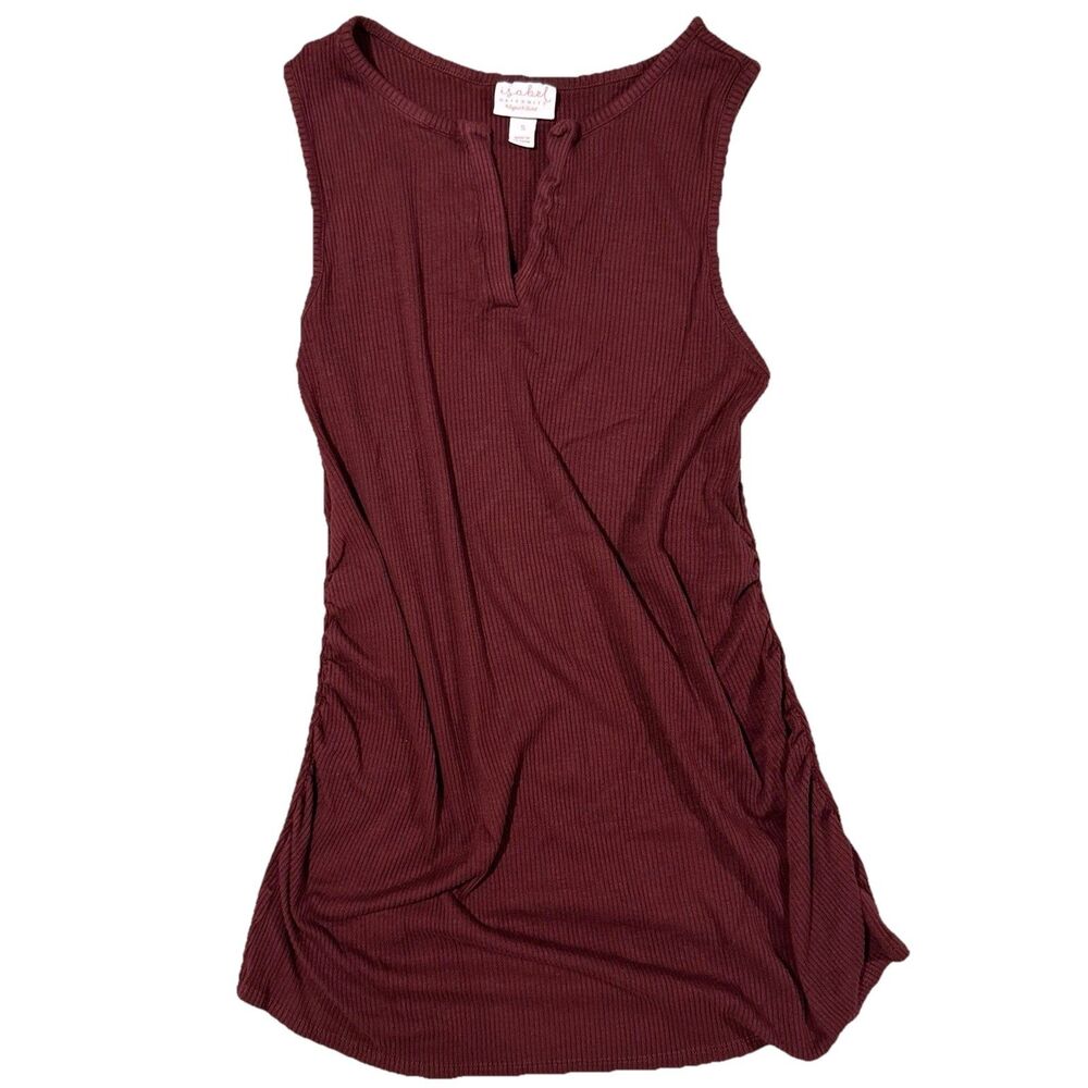 Isabel Maternity (Isabel & Ingrid) Womens S Summer Maroon Xtra Long Tank Top EUC